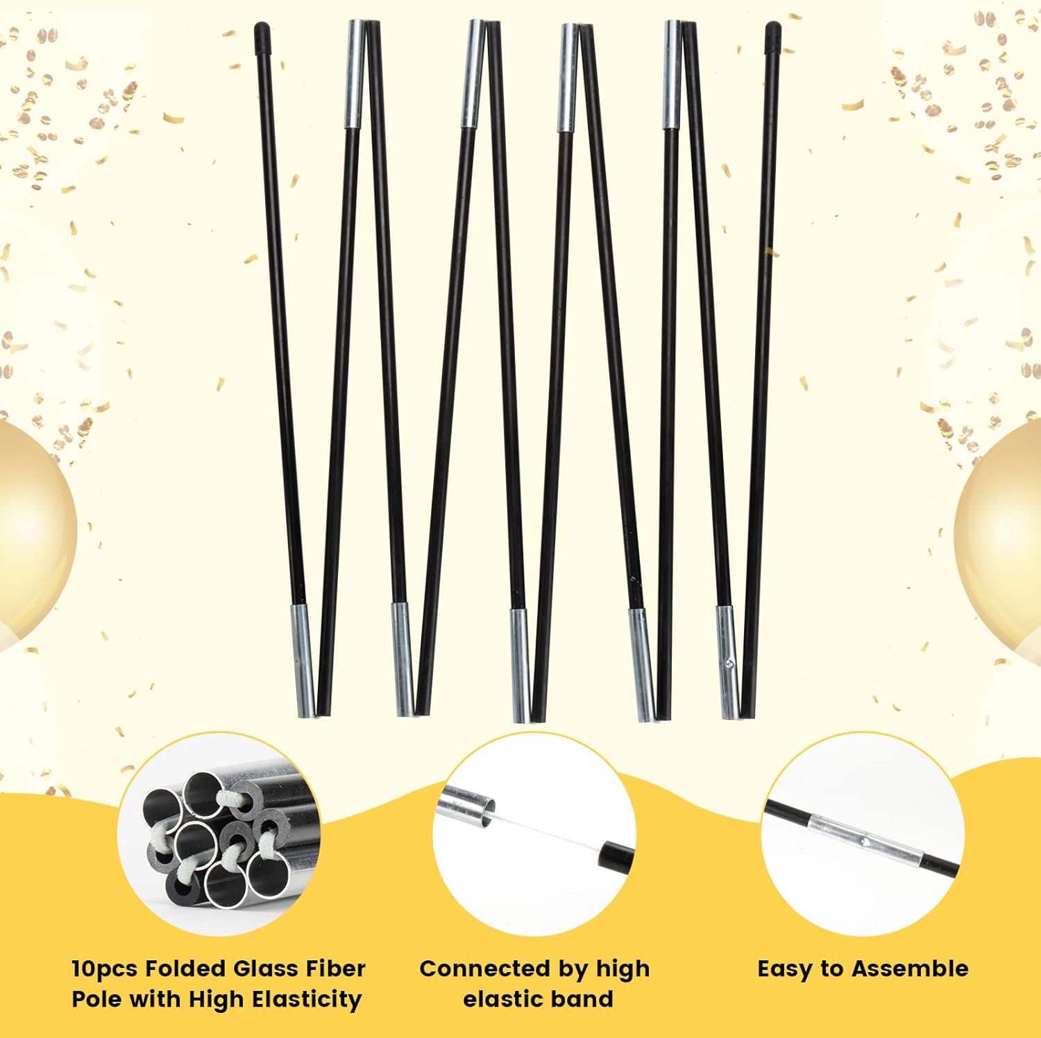 13ft Table Balloon Arch Kit, Balloon Arch Stand Frame for Different Size Tables Graduation Wedding Birthday Baby Shower Party Decorations(Black)